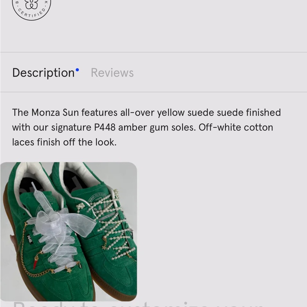 P448 unisex monza sneaker in yellow sun - Picture 9 of 10